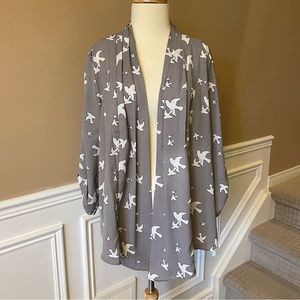 Birdprint flowy jacket